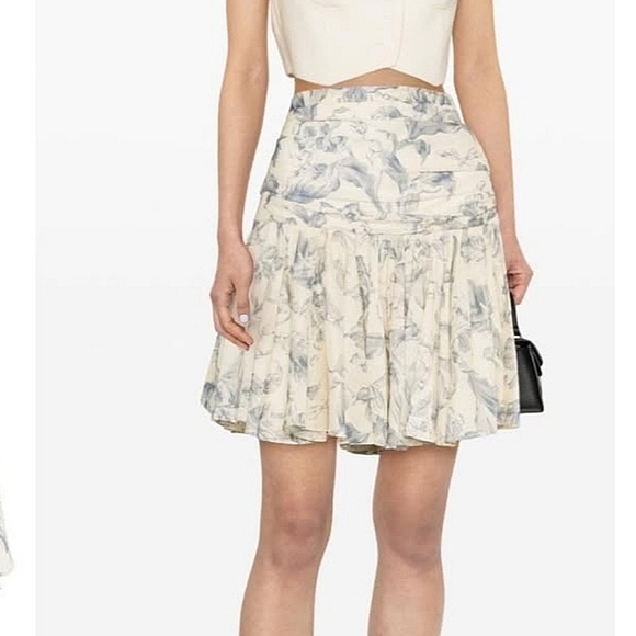 SANDRO Linen Blend Skirt - Picture 2 of 9